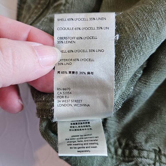 Anthropologie Audra Linen Blend Relaxed Comfy Ankle Utility Pants Womens 25 - Picture 11 of 13